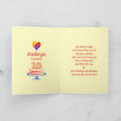 Geweldige Ballons Geel en Blauw UNISEX Birthday Kaart (Binnen)