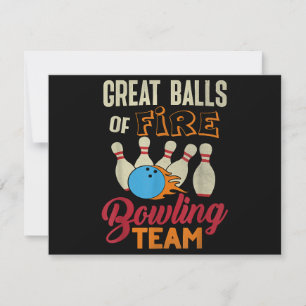 Geweldige Balls Fire Bowling Team Shirt Grappige V