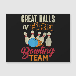 Geweldige Balls Fire Bowling Team Shirt Grappige V