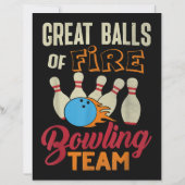 Geweldige Balls Fire Bowling Team Shirt Grappige V (Achterkant)