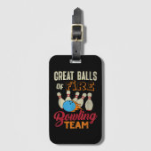 Geweldige Balls Fire Bowling Team Shirt Grappige V Bagagelabel (Voorkant (verticaal))