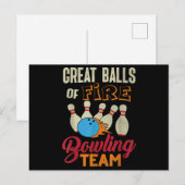 Geweldige Balls Fire Bowling Team Shirt Grappige V Feestdagenkaart (Voorkant / Achterkant)