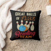 Geweldige Balls Fire Bowling Team Shirt Grappige V Kussen (Deken)