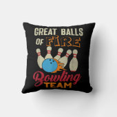 Geweldige Balls Fire Bowling Team Shirt Grappige V Kussen (Achterkant)