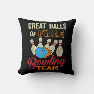 Geweldige Balls Fire Bowling Team Shirt Grappige V Kussen