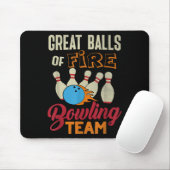 Geweldige Balls Fire Bowling Team Shirt Grappige V Muismat (Met muis)