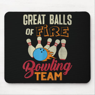 Geweldige Balls Fire Bowling Team Shirt Grappige V Muismat