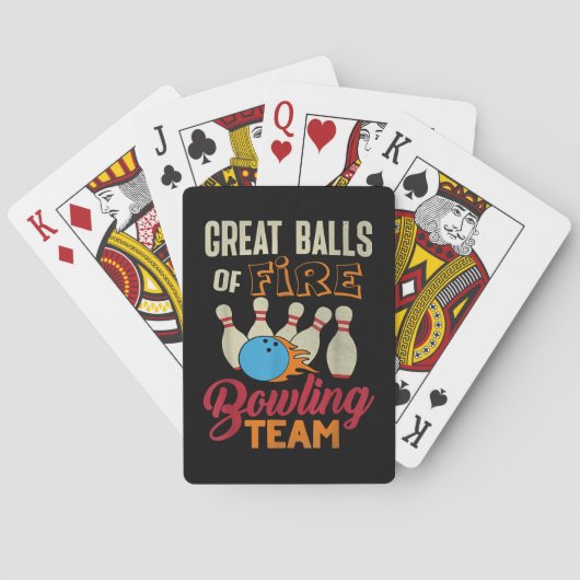 Geweldige Balls Fire Bowling Team Shirt Grappige V Pokerkaarten (Achterkant)