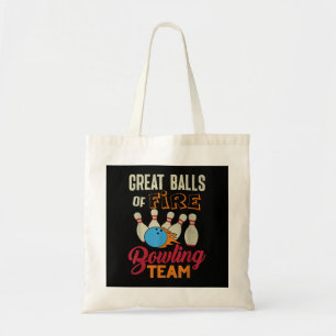 Geweldige Balls Fire Bowling Team Shirt Grappige V Tote Bag