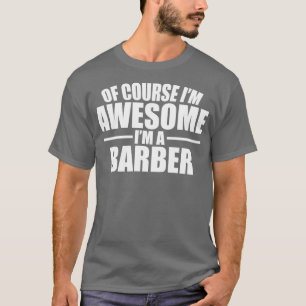 Geweldige Barber Witte Tekst T-shirt