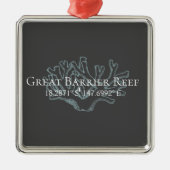 Geweldige barrière reef Latitude Longitude Plaque Metalen Ornament (Voorkant)