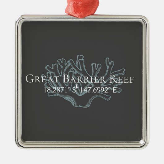 Geweldige barrière reef Latitude Longitude Plaque Metalen Ornament (Voorkant)