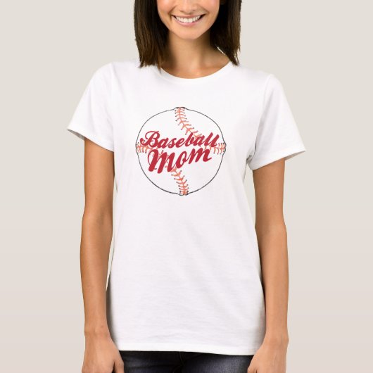 Geweldige Baseball Mam Baseball Ball T-Shirt (Voorkant)