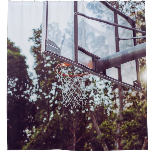 Geweldige Basketball Artwork Douchegordijn (Voorkant)