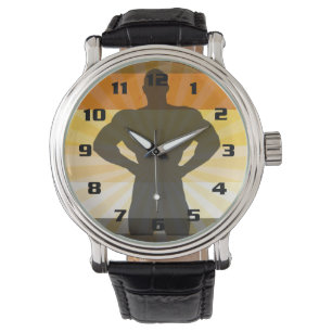 Geweldige beer Kleuren Spierspier Beer Horloge