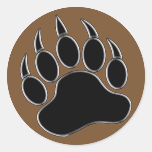 Geweldige Beer Paw Ronde Sticker (Voorkant)