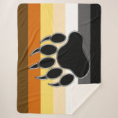 Geweldige Beer Pride Flag Beer Paw Sherpa Deken (Voorkant)