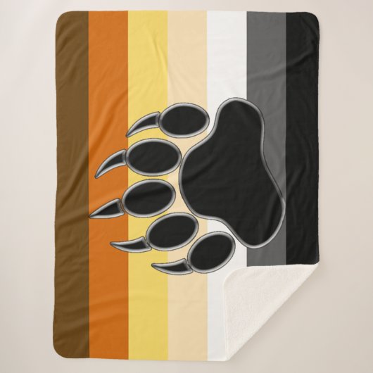 Geweldige Beer Pride Flag Beer Paw Sherpa Deken (Voorkant)
