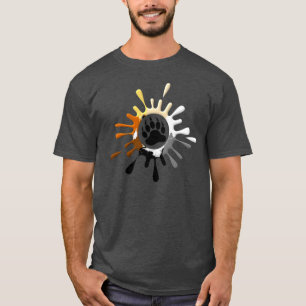 Geweldige Beer Pride Kleuren Splash en Beerpoot T-shirt