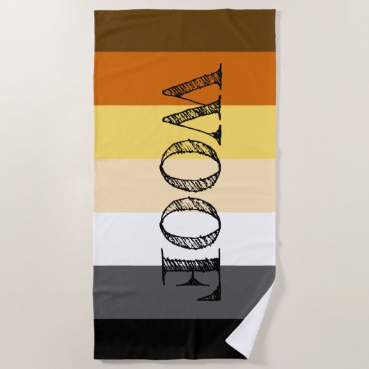 Geweldige Beer Pride vlag Woof Strandlaken (Voorkant)
