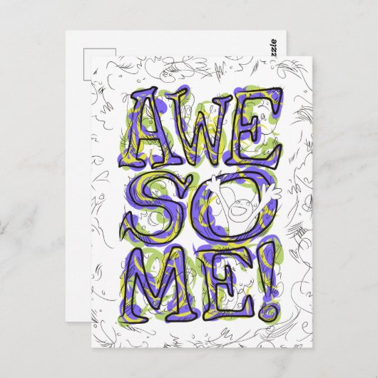 "Geweldige!" Belettering Briefkaart (Voorkant / Achterkant)