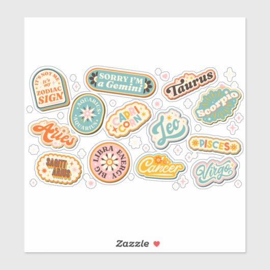 Geweldige belettering sterrenbeeld badges sticker (Vel)