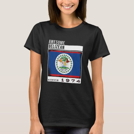 Geweldige Belizean sinds 1974 Belizean 48e geboort T-shirt (Voorkant)