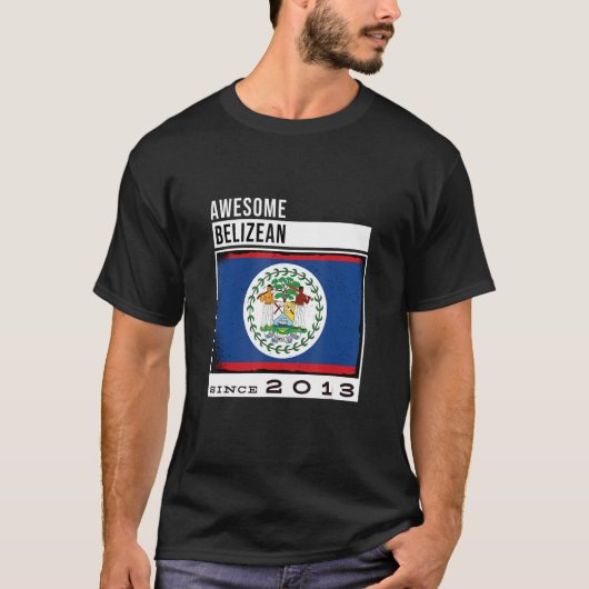 Geweldige Belizean sinds 2013 Belizean 9e Verjaard T-shirt (Voorkant)