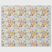 Geweldige betegeld pizzafeest cadeaupapier (Vlak)