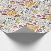 Geweldige betegeld pizzafeest cadeaupapier (Hoek)