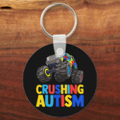 Geweldige bewustmakingsmonster Truck Crushing Aust Sleutelhanger (Voorkant)