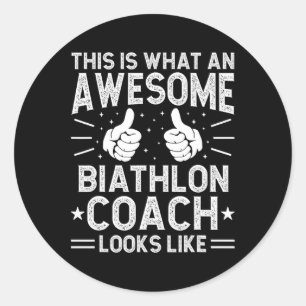 Geweldige Biathlon Coach Funny Biathlon Coach Humo Ronde Sticker