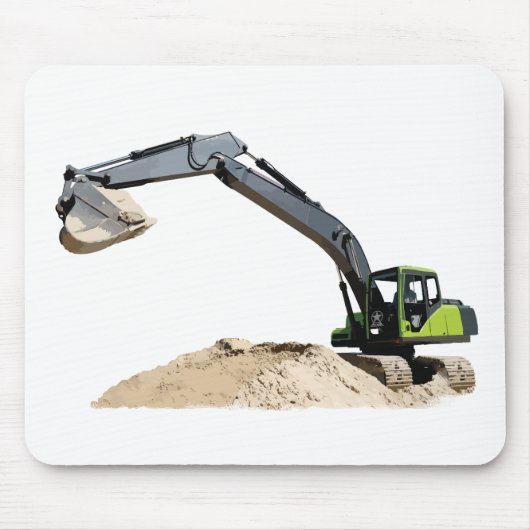 Geweldige Big Green Construction Excavator #4 Muismat (Voorkant)