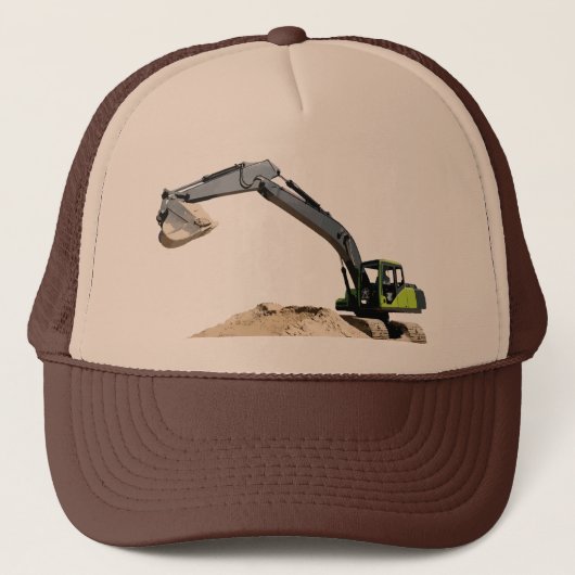 Geweldige Big Green Construction Excavator #4 Trucker Pet (Voorkant)