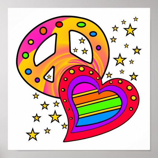 Geweldige Big Peace & Love Poster (Voorkant)