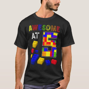 Geweldige bij 5 jaar oude blokbrick Bouwer Kind 5t T-shirt