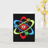 Geweldige Billiards Ball Atom Science Pool Player Kaart (Gele Bloem)