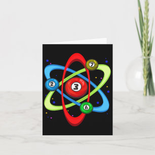 Geweldige Billiards Ball Atom Science Pool Player Kaart