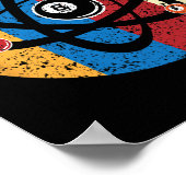 Geweldige Billiards Ball Atom Science Pool Player  Poster (Hoek)