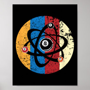 Geweldige Billiards Ball Atom Science Pool Player  Poster
