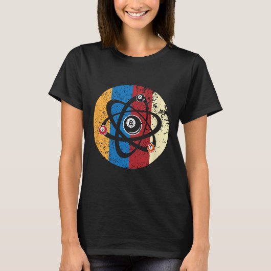 Geweldige Billiards Ball Atom Science Pool Player T-shirt (Voorkant)