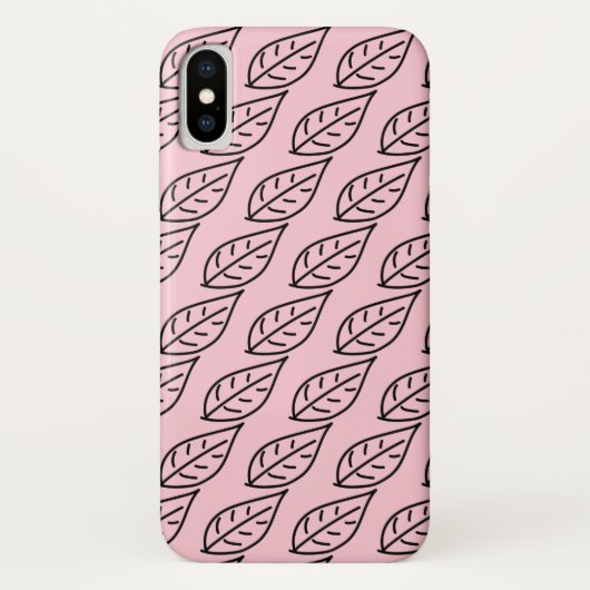 Geweldige blad schets roze telefoonhoes / case (Achterkant)