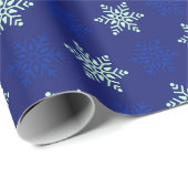 Geweldige Blauw Kerst Sneeuwvlok Inpakpapier (Rol Hoek)