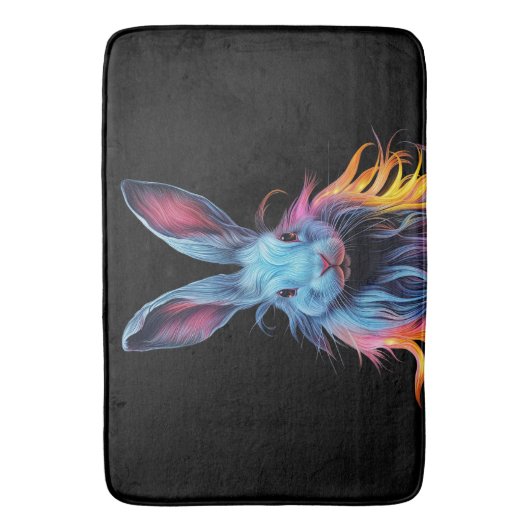 Geweldige Blauw Konijn op Vuur Badmat (Voorkant Verticaal)