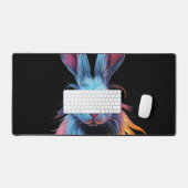 Geweldige Blauw Konijn op Vuur Bureaumat (Keyboard & Muis)