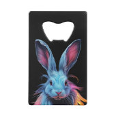 Geweldige Blauw Konijn op Vuur Creditkaart Flessenopener (Achterkant)