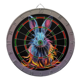 Geweldige Blauw Konijn op Vuur Dartbord