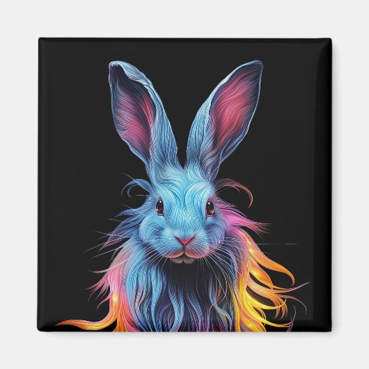 Geweldige Blauw Konijn op Vuur Magneet (Voorkant)