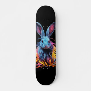 Geweldige Blauw Konijn op Vuur Persoonlijk Skateboard