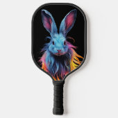 Geweldige Blauw Konijn op Vuur Pickleball Paddle (Achterkant)
